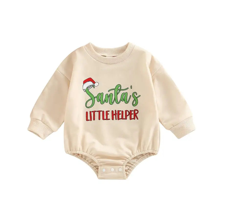 Baby Boy Girls Christmas Outfit Romper Jumpsuit Sweatshirts Playsuit Xmas Pullover Bodysuits Fall Winter Child Clothes
