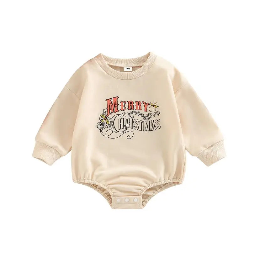 Baby Boy Girls Christmas Outfit Romper Jumpsuit Sweatshirts Playsuit Xmas Pullover Bodysuits Fall Winter Child Clothes