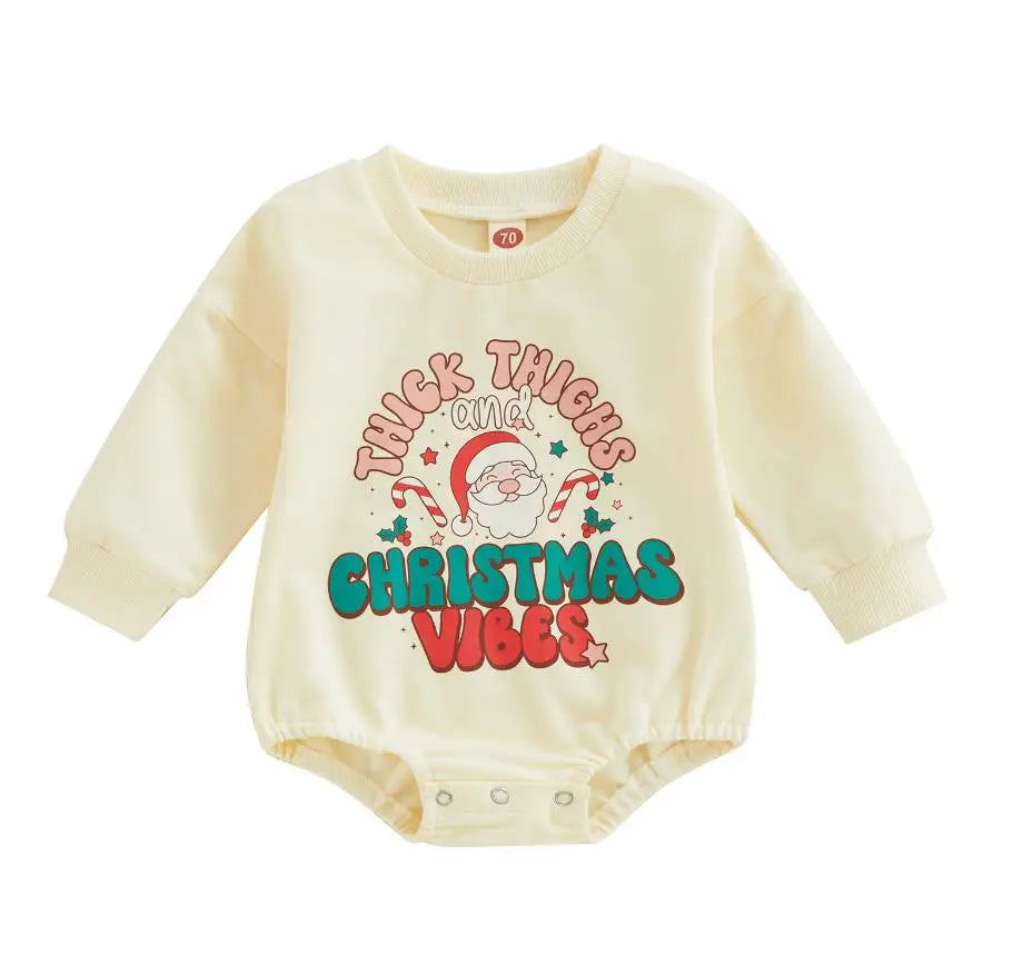Baby Boy Girls Christmas Outfit Romper Jumpsuit Sweatshirts Playsuit Xmas Pullover Bodysuits Fall Winter Child Clothes