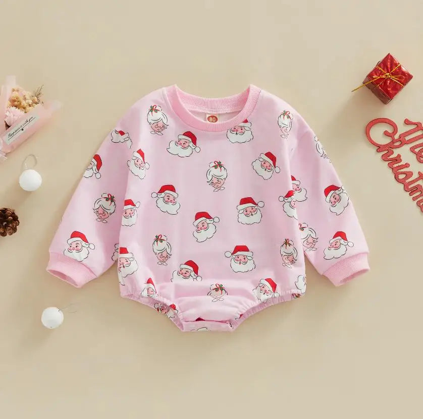Baby Boy Girls Christmas Outfit Romper Jumpsuit Sweatshirts Playsuit Xmas Pullover Bodysuits Fall Winter Child Clothes