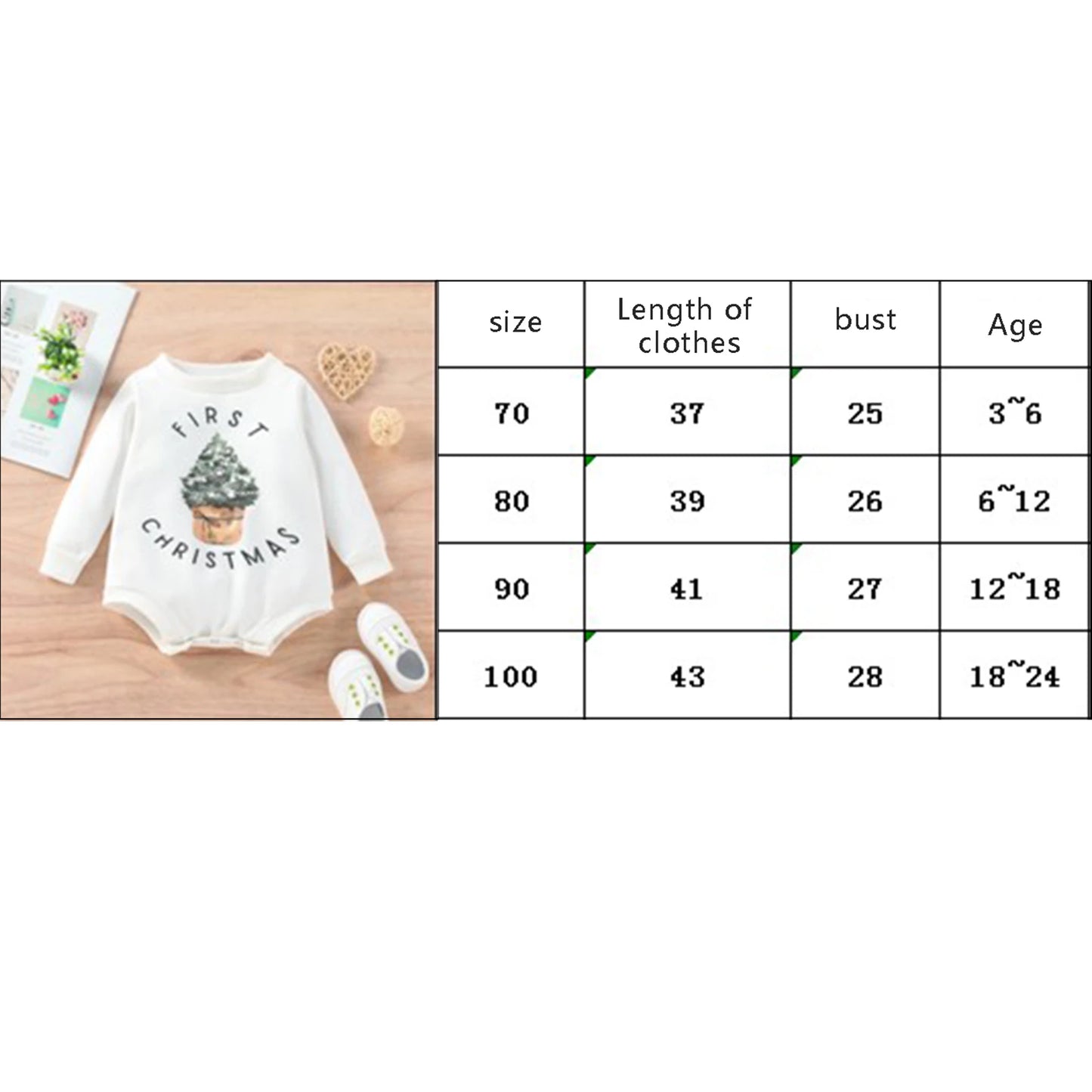 Baby Boy Girls Christmas Outfit Romper Jumpsuit Sweatshirts Playsuit Xmas Pullover Bodysuits Fall Winter Child Clothes