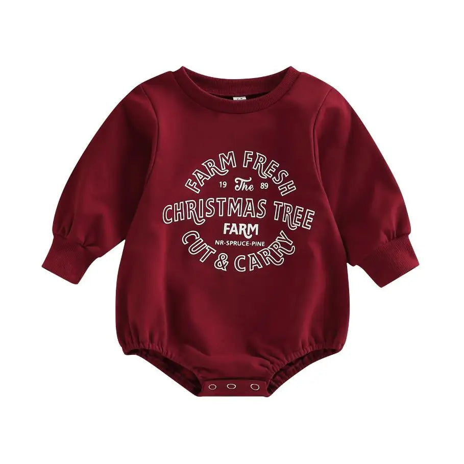 Baby Boy Girls Christmas Outfit Romper Jumpsuit Sweatshirts Playsuit Xmas Pullover Bodysuits Fall Winter Child Clothes